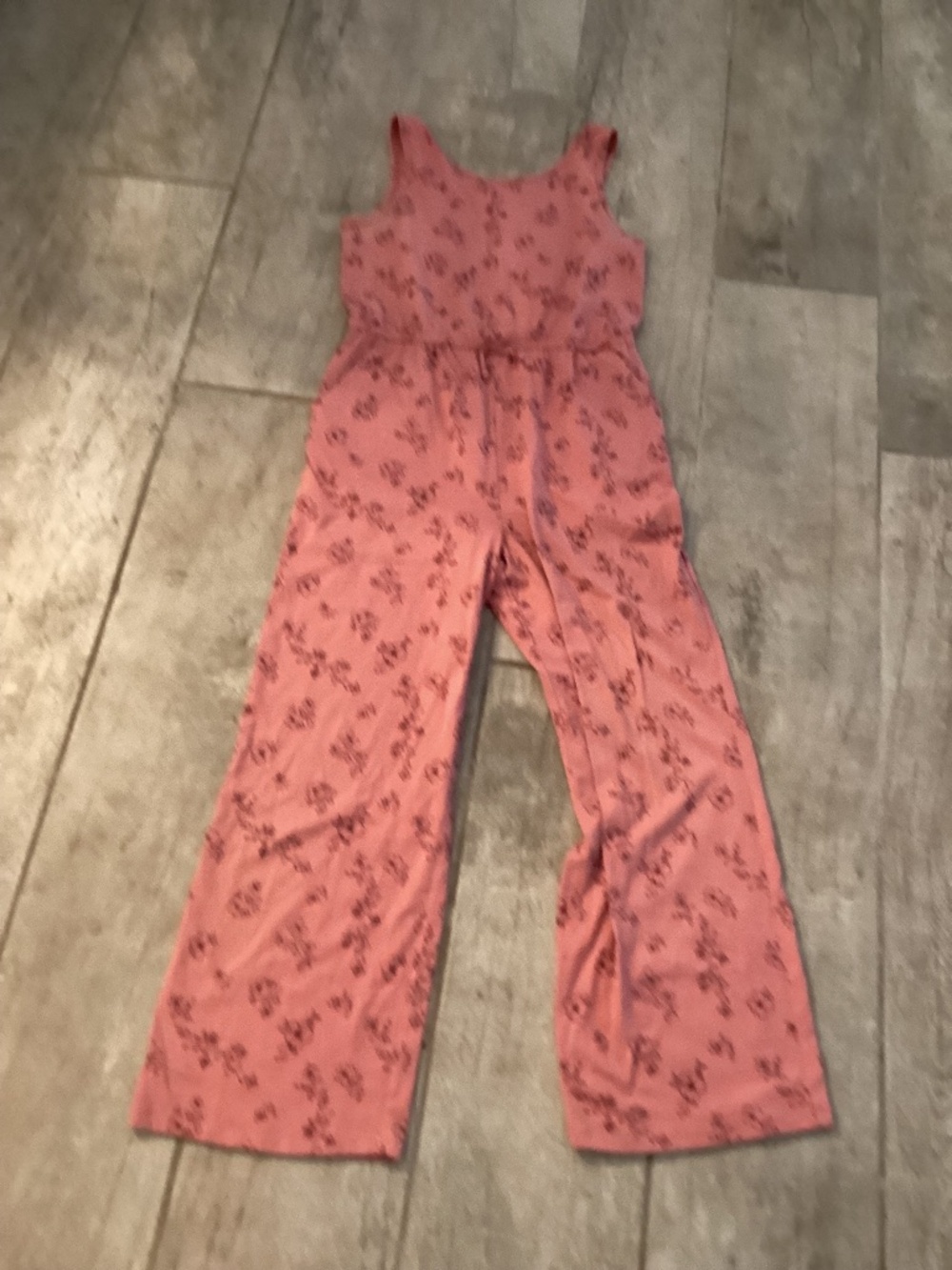 Girls xl 14 16 romper jumpsuit pants tank top pink floral